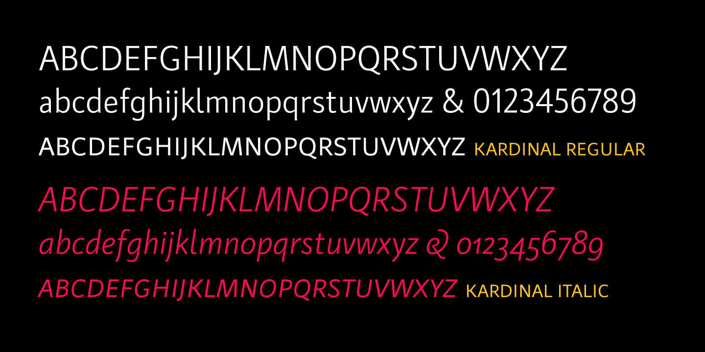 Пример шрифта Kardinal Regular